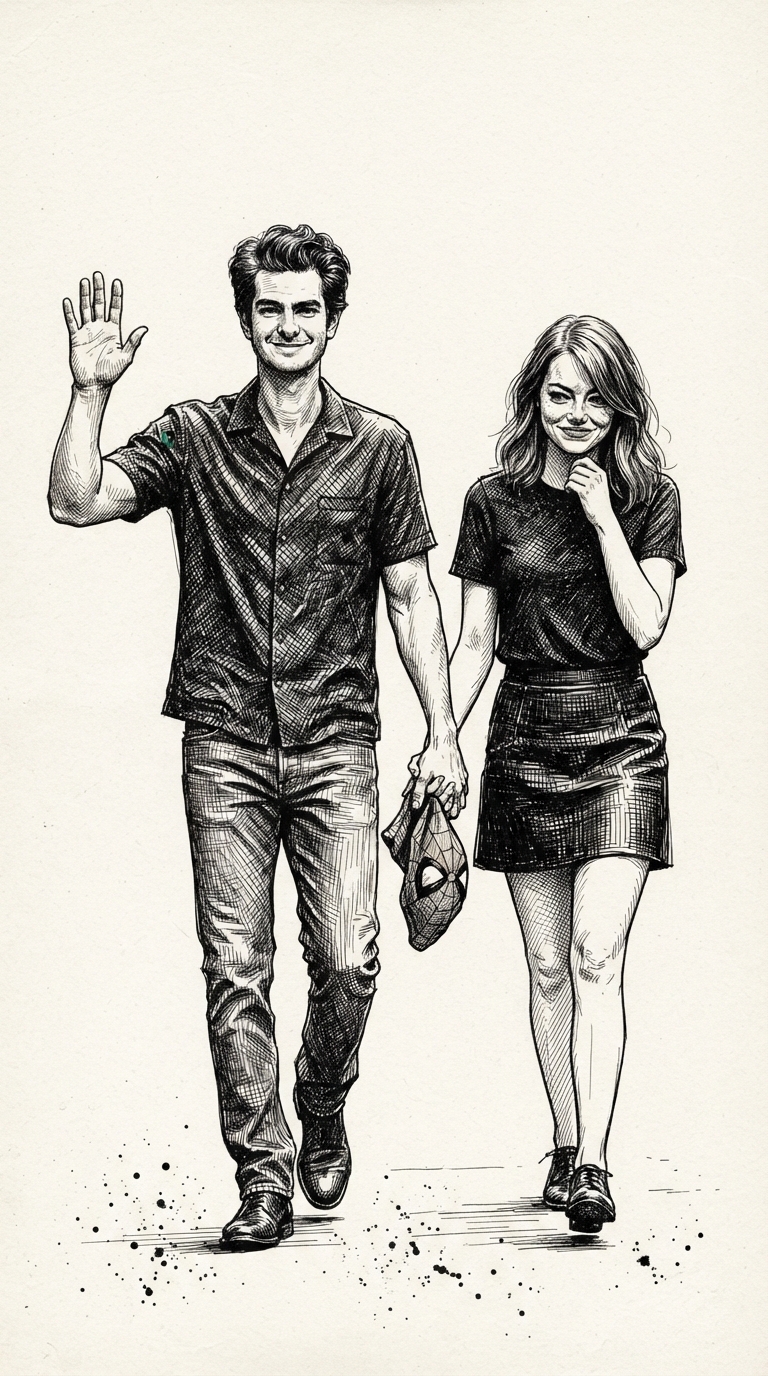 A Man And Woman Walking - Vintage illustration of a man and woman walking. by Juan Fernando Pacheco