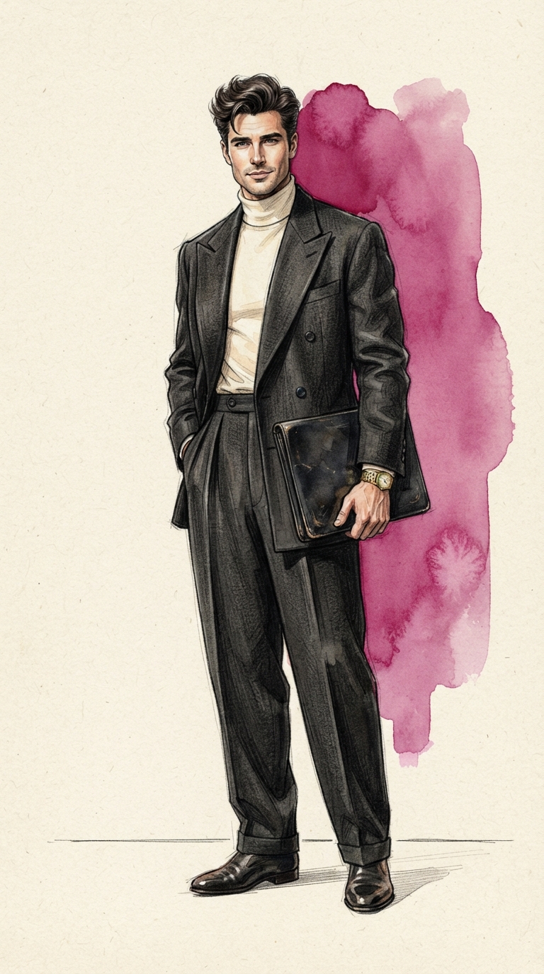 A Man In A Suit And Tie - Vintage illustration of a man in a suit and tie. by Juan Fernando Pacheco