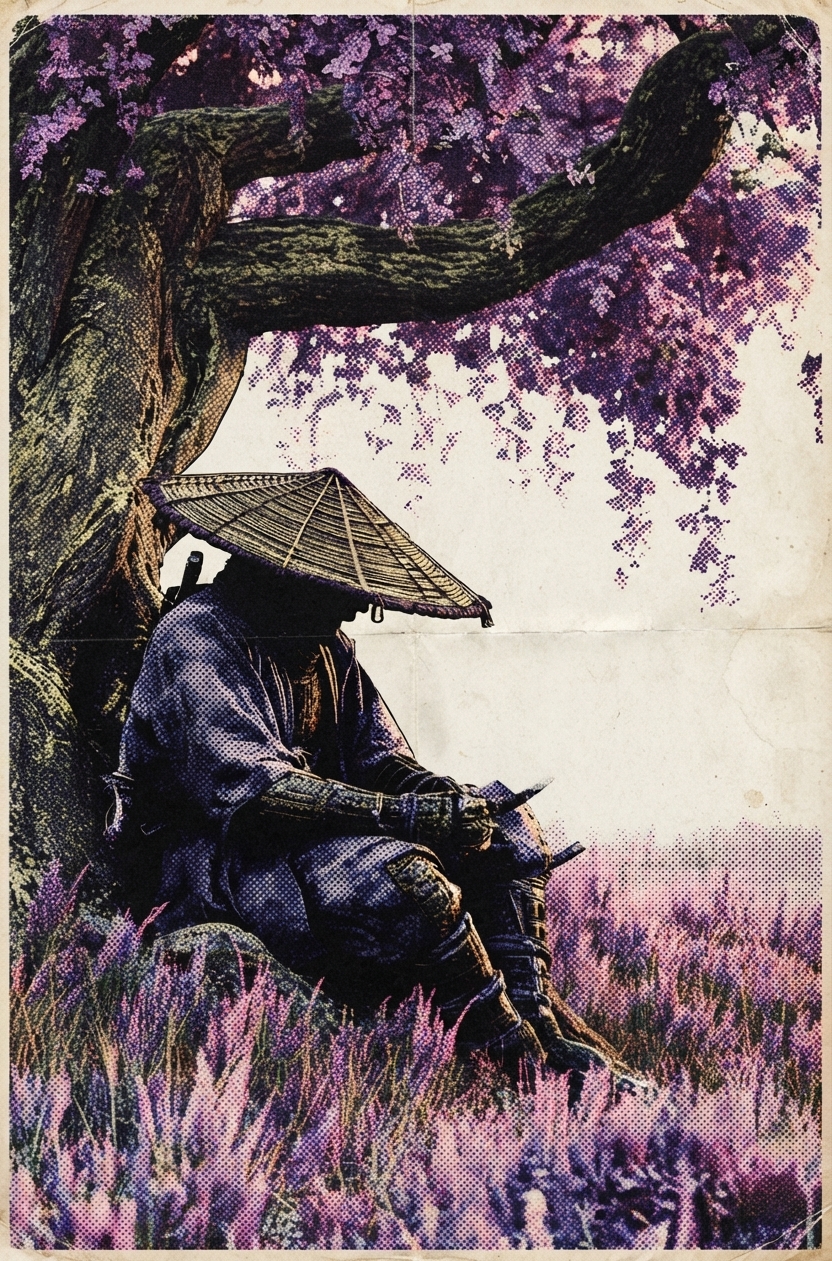 A Man Sitting Under A Tree - Vintage illustration of a man sitting under a tree. by Juan Fernando Pacheco