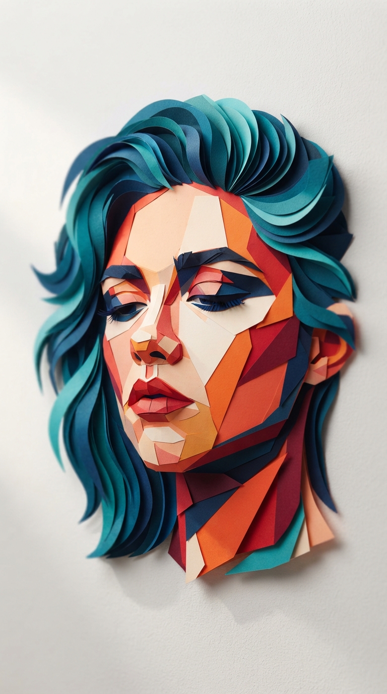 A Woman S Face Made Out Of Paper 2 - Vintage illustration of a woman's face made out of paper, variation 2. by Juan Fernando Pacheco